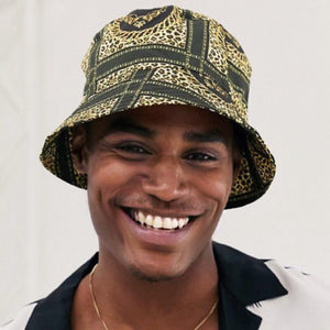 Chain and Leopard Print Bucket Hat
